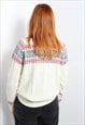 VINTAGE CABLE KNIT XMAS FESTIVE JUMPER CREAM 