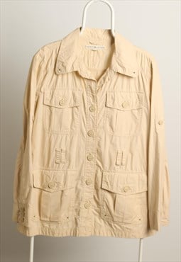 Vintage Tommy Hilfiger Longline Trench Coat Jacket Beige XL