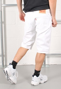 Vintage Levi's Denim Shorts in White Summer Sports W33