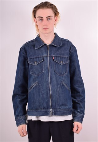 LEVI'S MENS VINTAGE DENIM JACKET LARGE BLUE 90S
