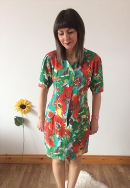 Vintage 80s Floral Dress