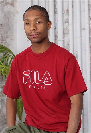 VINTAGE FILA BIG LOGO T-SHIRT RED