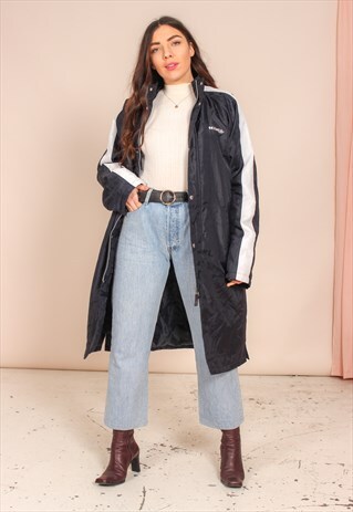 VINTAGE 90S KAEPA LONG PADDED JACKET IN BLACK