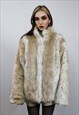 Bobcat faux fur jacket Lynx print short coat leopard bomber