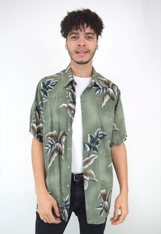 VINTAGE 90'S GREEN HAWAIIAN SHIRT