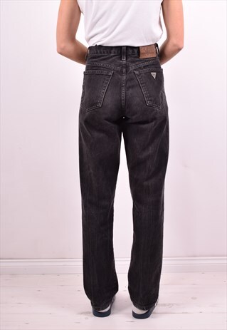 GUESS WOMENS VINTAGE JEANS W29 L30 BLACK 90'S
