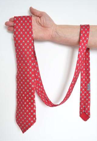 VINTAGE HERMES LUXURY HIPPOPOTAMUS SILK TIE