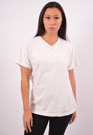 VINTAGE CHAMPION T-SHIRT TOP WHITE