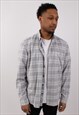 VINTAGE MEN'S COPPER & OAK GREY CHECK CORDUROY SHIRT