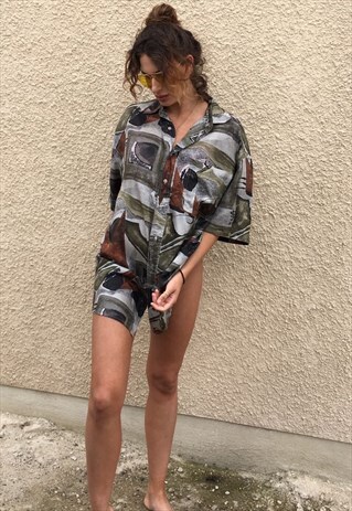 PATTERNED OVERSIZED RETRO VINTAGE UNISEX FESTIVAL SHIRT