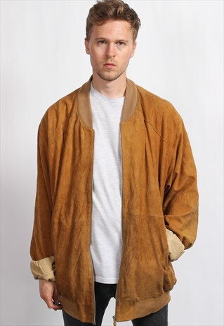 VINTAGE SUEDE OVERSIZED BOMBER JACKET
