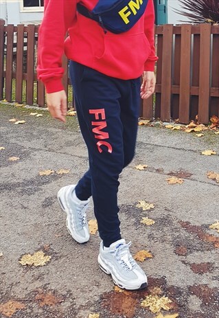 SKINNY TAPERED LOGO JOGGERS NAVY BLUE