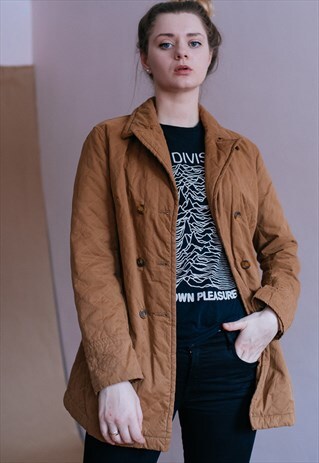 VINTAGE BROWN QUILTED JACKET