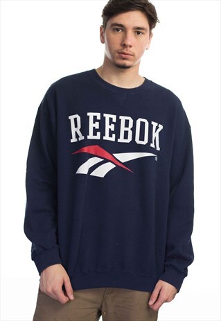 VINTAGE REEBOK LOGO SWEATSHIRT JUMPER 90S XL 17.5