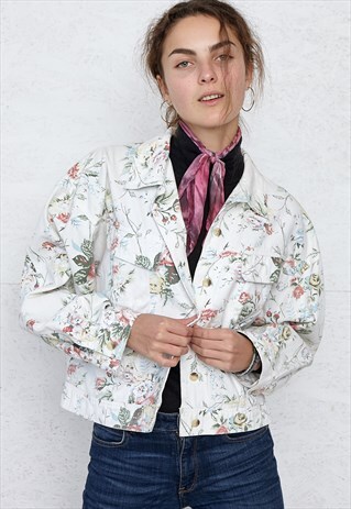 VINTAGE WHITE FLORAL JACKET