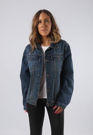 VINTAGE DENIM JACKET OVERSIZED FITTED UK 12 M (HDV)
