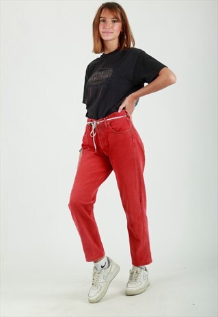 VINTAGE CHIPIE HIGH WAISTED RED JEANS