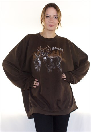VINTAGE OVERSIZED DEER SWEATSHIRT