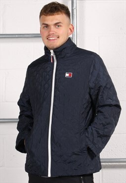 Vintage Tommy Hilfiger Quilted Jacket in Navy Light Coat XL
