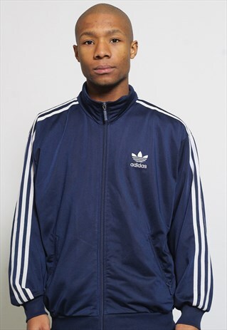 VINTAGE ADIDAS LOGO TRACK JACKET BLUE