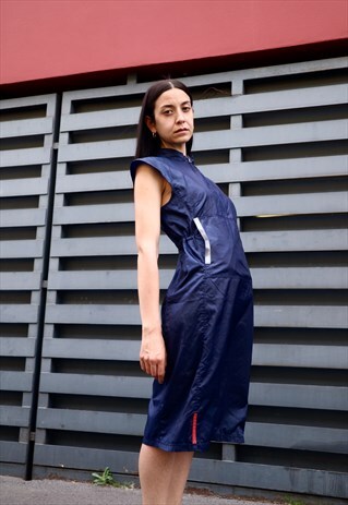 00S VINTAGE PRADA RED LINE BLUE DRESSES