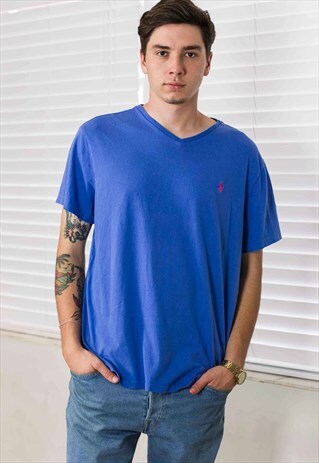 VINTAGE RALPH LAUREN T-SHIRT LOGO 90S L 6.3