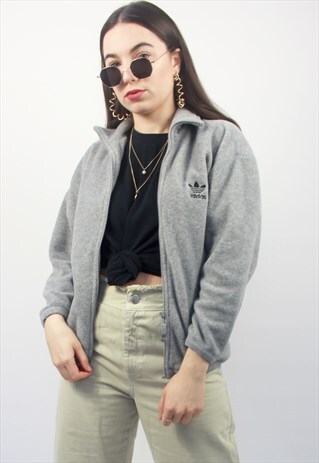 90'S RETRO GREY FLEECE JACKET