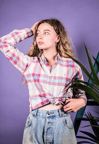 VINTAGE RALPH LAUREN SHIRT WITH PINK AND YELLOW CHECKS
