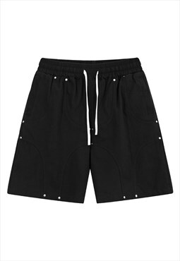 Utility shorts premium gorpcore pants in black