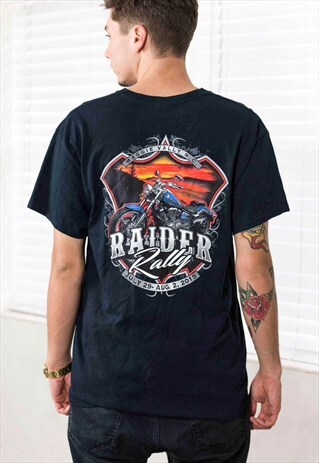 VINTAGE BIKER RALLY T-SHIRT LOGO L 8.3