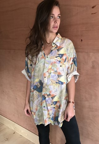 PATTERNED OVERSIZED RETRO VINTAGE UNISEX FESTIVAL SHIRT