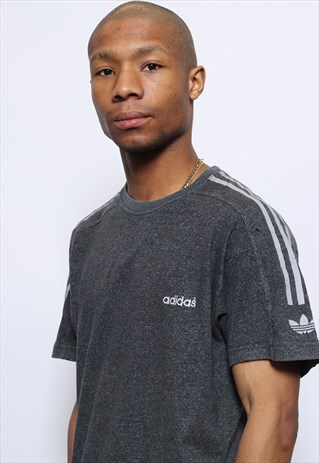 VINTAGE ADIDAS LOGO T-SHIRT GREY