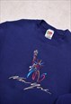 VINTAGE 90S NEW YORK SOUVENIR EMBROIDERED NAVY SWEATER