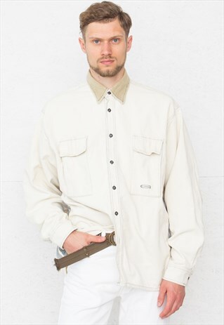 VINTAGE BEIGE G-STAR CORDUROY LONG SLEEVE SHIRT
