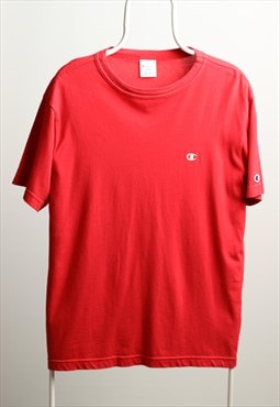 Vintage Champion Logo Crewneck T-shirt Red