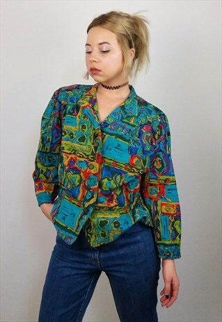 VINTAGE 80'S BLAZER BOLD PRINT