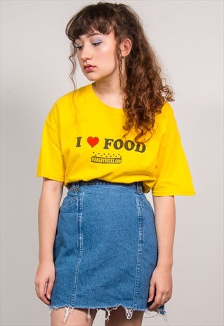 VINTAGE 90'S BLUE DENIM HIGH WAIST FRAYED HEM MINI SKIRT