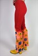 HAND PAINTED FLARED FESTIVAL LEGGINGS FLOWER RAVE SUMMER