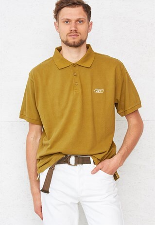90S VINTAGE GREEN REEBOK SHORT SLEEVE POLO SHIRT