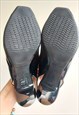 GEOX PATENT LEATHER PEEP TOE SLINGBACK HEELS, 37 SIZE