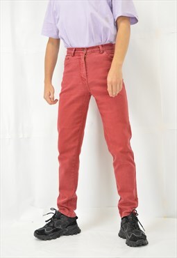 Vintage red denim straight Jeans trousers