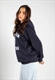 NAVY GRAPHIC OVERSIZED 'NEW YORK' HOODIE 
