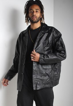 Vintage 90's Leather Jacket Black