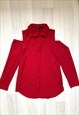 RED CUT OUT BLOUSE