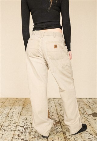 Vintage Carhartt Carpenter Trousers Women's Beige