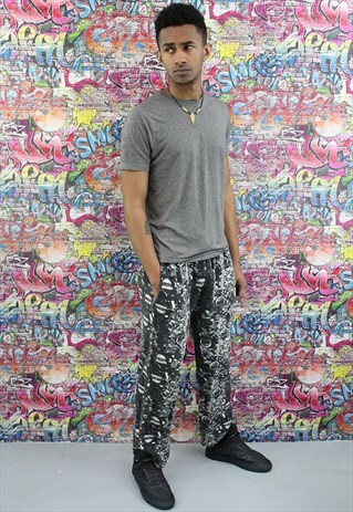 VINTAGE 90S PATTERNED FESTIVAL TROUSERS. YOGA FUNKY. UNISEX.