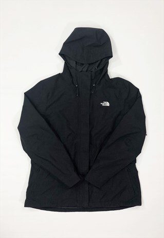 WOMENS NORTH FACE JACKET BLACK RAIN COAT ZIPPER HOODIE
