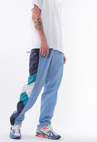 VINTAGE ADIDAS ORIGINALS TRACKSUIT NYLON PANTS 90S BLUE