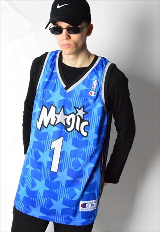 VINTAGE 90S BLUE CHAMPION NBA ORLANDO MAGIC BASKETBALL VEST