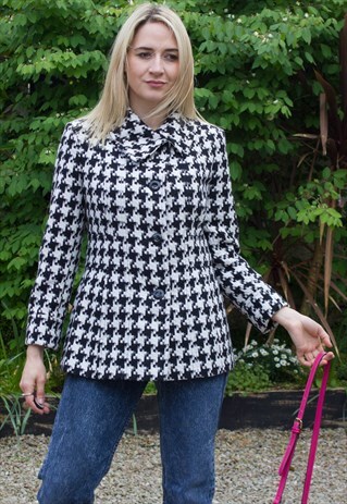 VINTAGE WOOL DOGTOOTH COAT